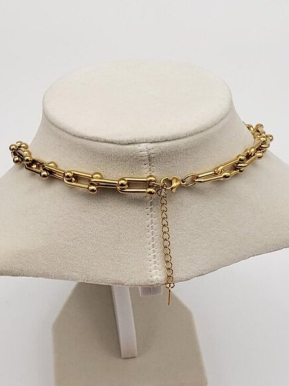 Authentic Louis Vuitton Gold Lock w/ Unbranded Horse Shoe Stainless Steel Chain - Picture 9 of 11
